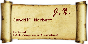 Jandó Norbert névjegykártya